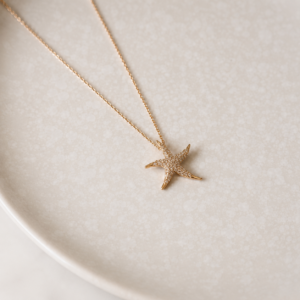 Gouden ketting zeester strass premium stainless steel 24k gold plated