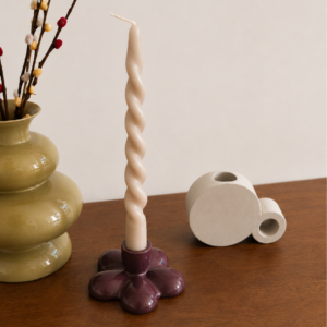 Kandelaar betonlook dual use Kandelaar madelief plum schattig klein paars