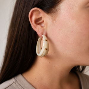 Resin hoops met studs bohemian festival
